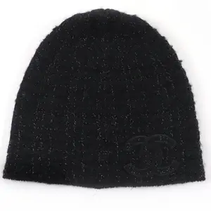 Pre-owned CHANEL Cashmere Small Leather Goods Tweed Knit Cap