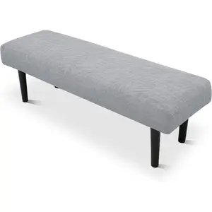 Stretch Bench Seat Cover,  Slipcover for Dining Room & Bedroom, Removable Washable Rectangular Bench Covers, Elastic Fit for  Furniture (Light Grey)
