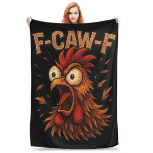 Funny F-Caw-F Blanket Soft Warm Flannel Blanket Suitable For Sofa Beds Living Rooms Loved By Children And Adults Alike Home Decor Birthday Gifts Party Decor Halloween Blankets Christmas Blankets