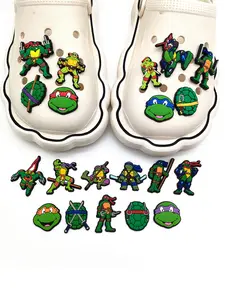 20 Piece Turtle Cartoon Shoe Charms, Cute Wooden Sandal Decorations, High-Quality Fashion Shoe Accessories, Great Christmas Gift, Footwear