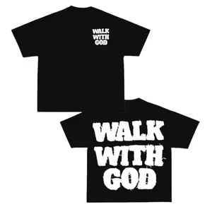 Walk With God Hip Hop Streetwear T-Shirt, Unisex Y2k Clothing, Unisex Top Oversized, Faith Apparel, men gifts, Vintage Tokyo Ghoul T-shirt
