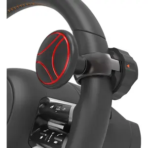 Tool Free Steering Wheel Knob, Suicide Knob for 3.45-4.9" Steering Wheel with Metal Bearing, Steering Wheel Knob Spinner for Cars, Mowers, Tractors, Boats, No Screws or Tools Needed (1Pack, Red)