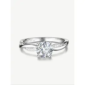 "Symphony of Vows" Lab Grown Diamond Petite Twisted Vine Ring in 14K White Gold Engagement Anniversary Wedding Ring for Women (0.5-1 Carat)