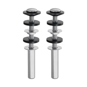 VEVOR Universal Toilet Seat Bolts Kit, 2PCS Metal Heavy Duty Toilet Tank Bolts, Stainless Steel Toilet Seat Screws Replacement Kit with Long Downlock Nuts, Rubber Washers Gaskets, Toilet Repair Screw