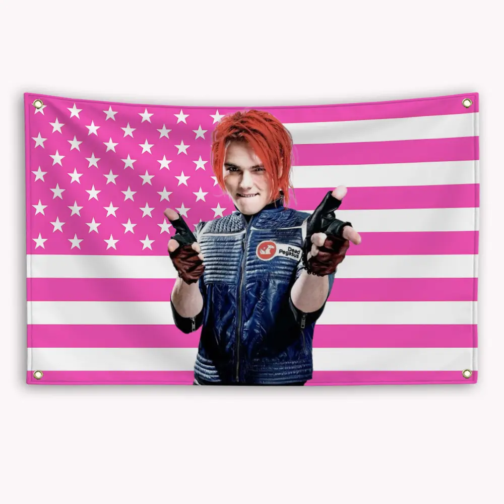 Tapestry Wall Banner, Soft Tone Art Figure Flag Print for Bedroom Indoor Room DecorCustom Aesthetic TapestryGerard Way Americana Trippy Tapestry - Barber-Themed Decorative Banner Tapestry, Home Wall Decor, Gift for Barber Shops, Bedroom Home Supplies Bann