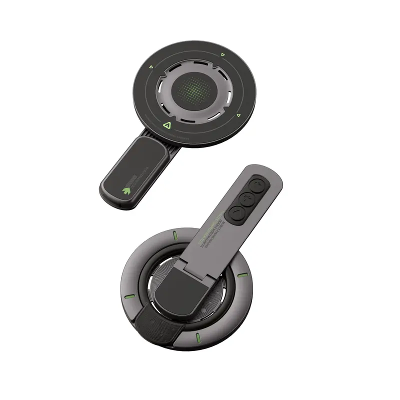3-way Magnetic Smartphone Grip Stand - Ultra-Thin Silicone Mechanical Alloy Holder, 360° Rotatable Folding Glow-in-Dark Accessory, Double-Sided MagSafe-Compatible Handheld/Cellphone Mobile Mount for iPhone 12-16 Series