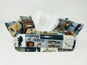 Fly Fishing Custom Tissue Box Cover | Gift for Fishing Enthusiasts | Fly Fishing | Gifts for Him | Handmade | One of a Kind  | For the person who has everything.