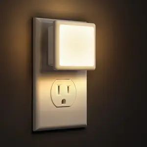 ISUNMEA L LED Night Lights Plug into Wall 2-Pack, 0.3W Plug in Night Light, Dusk to Dawn, 3000K Soft White, Bright Nightlight Auto-On/Off, for Adults Kids Room Bedroom Bathroom Hallway Kitchen, Non-Dim  nightlight