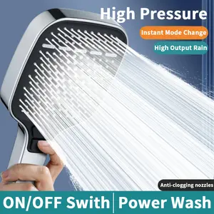 High Water Pressure 4 Outlet Mode Hand Shower with Anti-Clogging Nozzles for Tub,Tile and Pet Cleaning