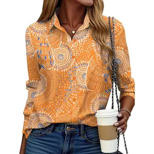 Button Down Shirt for Women Long Sleeve Blouses Floral Printed Tops Business Casual Work Outfits S-XXLGift