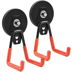 Magnetic Hooks for Garage and Garden 2 or 4 Pack Heavy Duty Magnetic Storage Hooks for Tools and Hoses Steel J Hook Organizer Space Saving Wall Mount Hook Rack for Indoor Outdoor Use