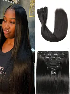 8-26 Inch 8 Pieces Clips in Straight Hair Extensions Real Human Hair 120g/per