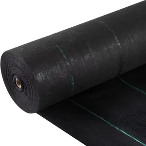 VEVOR 3FTx50FT Premium Weed Barrier Fabric Heavy Duty 5OZ, Woven Weed Control Fabric, High Permeability Good for Flower Bed, Geotextile Fabric for Underlayment, Polyethylene Ground Cover