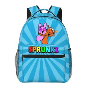 Popular Fashion Sprunki Backpack — Large Capacity Sprunki Daily Commuter Bag for Outdoor Hiking and Business, Cartoon Casual Sprunki Merch Laptop Daypack School Bag for Women, Men, and Gift Giving