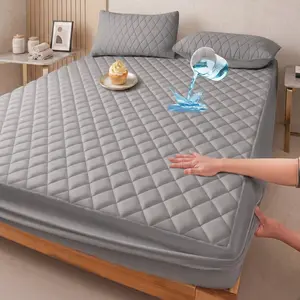 3/4-Piece Waterproof Mattress Protector Deep Pocket 16 Inch Soft Breathable Machine Washable for Home Bedroom gift