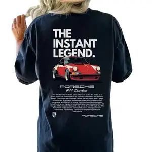 911 Turbo Shirt, Vintage Unisex T Shirt Crewneck, Awesome Car Short Sleeve Top Womenswear Streetwear Comfort