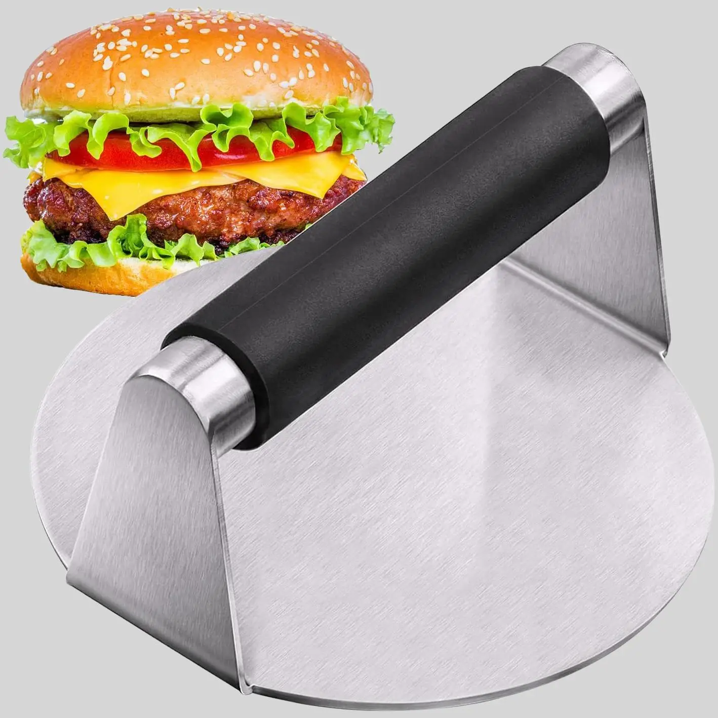Kitchen Accessories Stainless Steel Burger Press, Hamburger Smasher Tool, Meat Bacon Grill Tortilla Press, Patty Maker, Summer Essentials Griddle Acce