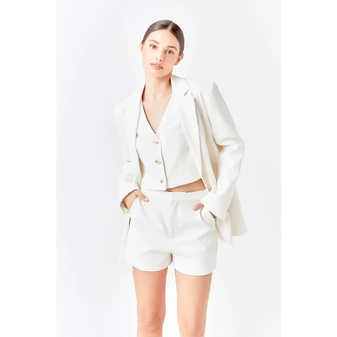 Ivanna 2-Button Blazer - Ivory