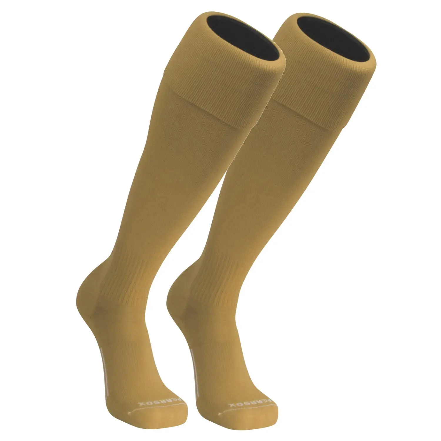 PEAR SOX Euro Solid Knee High Soccer Socks with Arch and Ankle Support (Vegas Gold)