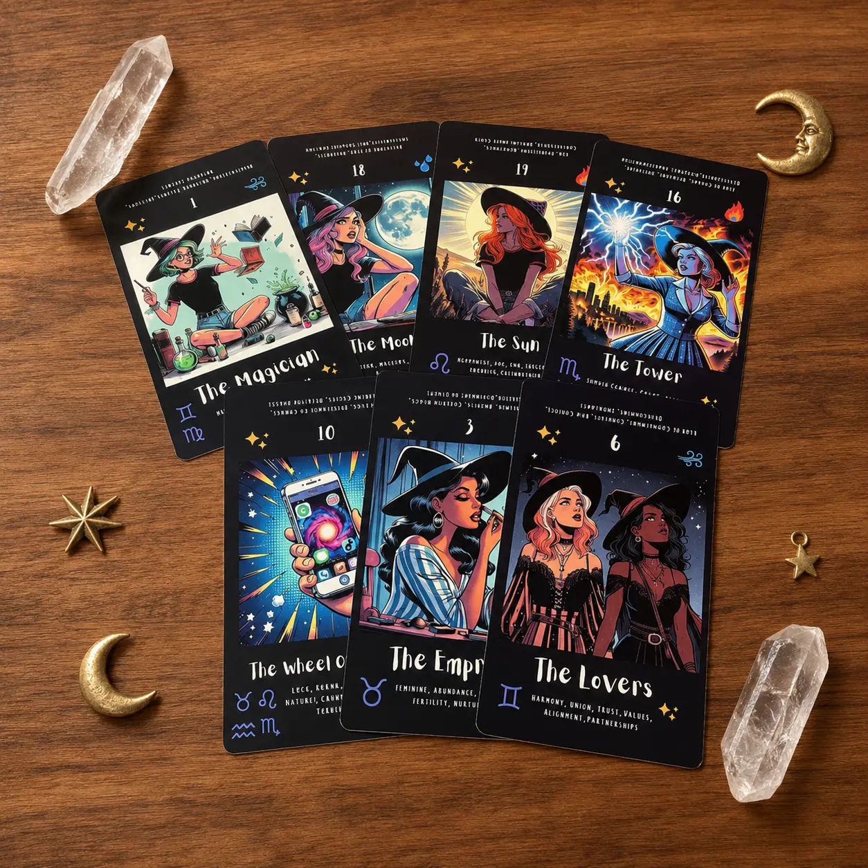 Modern Mystic Tarot Deck, 78 Cards with Contemporary Illustrated Artwork for Beginners Modern Mystic Tarot Deck, 78 Cards with Contemporary Illustrated Artwork for Beginners