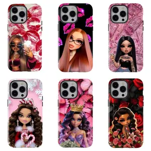 B-B-bratz phone case, compatible with multiple Apple models, featuring a red lip and butterfly design, a sweet and cool style, and drop protection for iPhone 16/15/14/13/12/11/17 ProMax Plus for Samsung phones,an excellent choice,A gift for the fans