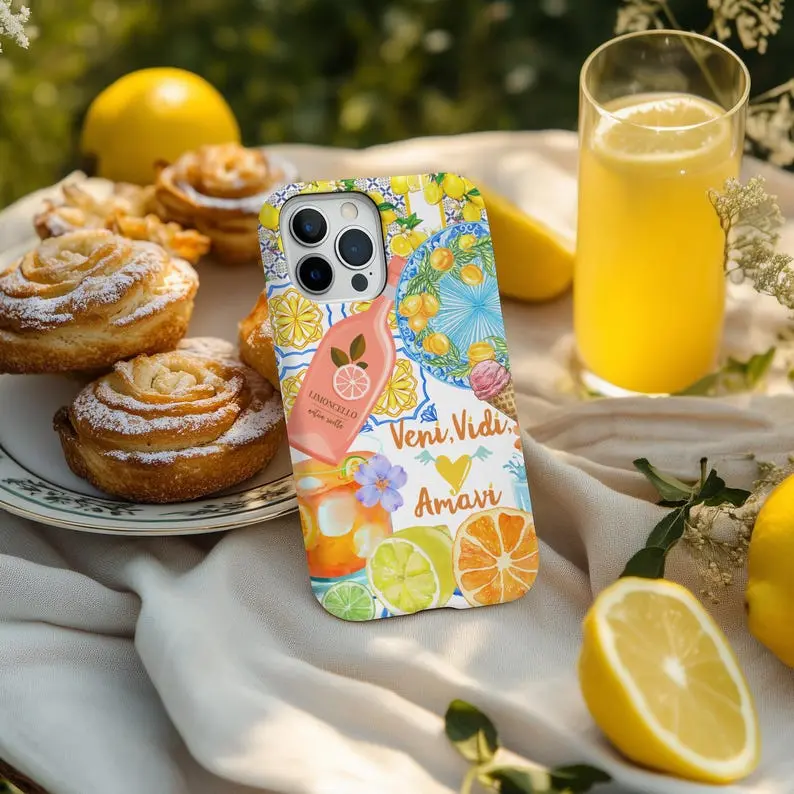 Limoncello Italian Summer Design Tough Phone Case, Unique Case