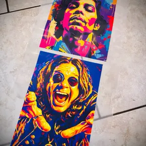 Music Artist Pop Art DTF Transfer - Vibrant Colors and Bold Designs for Creative Projects