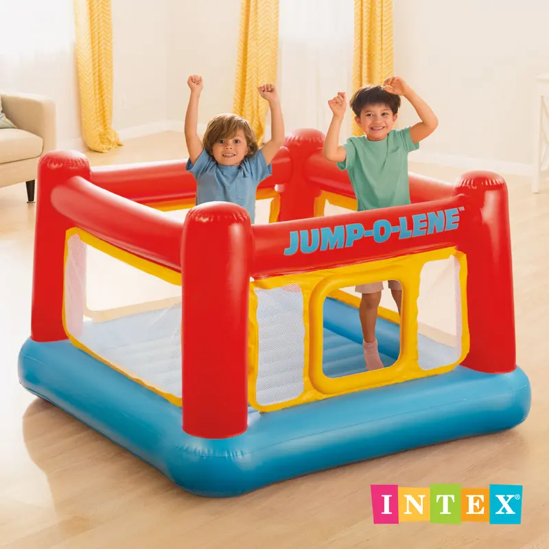 Intex Inflatable Jump-O-Lene Trampoline Bounce House with Crawl-Thru Door & Net