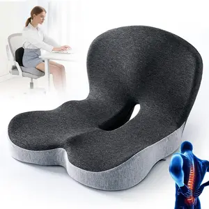 Non-Slip Memory Foam Seat Skin-Friendly Extended Zipper Easy Remove Wash Back Support Cushion Comfy Chair Adjustable Chair Breathable Cloth Leg Pain Mesh & Office & Home & Car & Chair Removable Washable Slipcover Desk Accessory Squat Machine