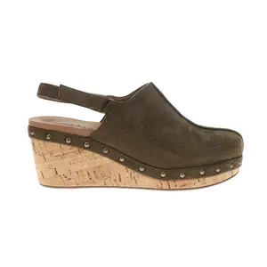 Corkys Womens Make Em Blush Studded Slingback Clogs Casual - Green