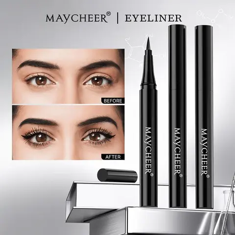 MAYCHEER 3pcs/5pcs Waterproof Liquid Eye Liner, Stay All Day Makeup with Fine Brush Tip Lasting Satin Finish, Smudge-Proof Eyeliner Makeup Lipliner Cosmetic