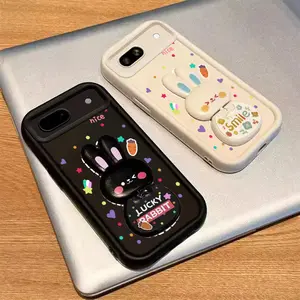 1 Piece Durable Pixel 8APhone Cases Comfortable feel Beautiful rabbit with bracket Pattern Case Suitable For Google Pixel 8A Featuring Shockproof In Fashion