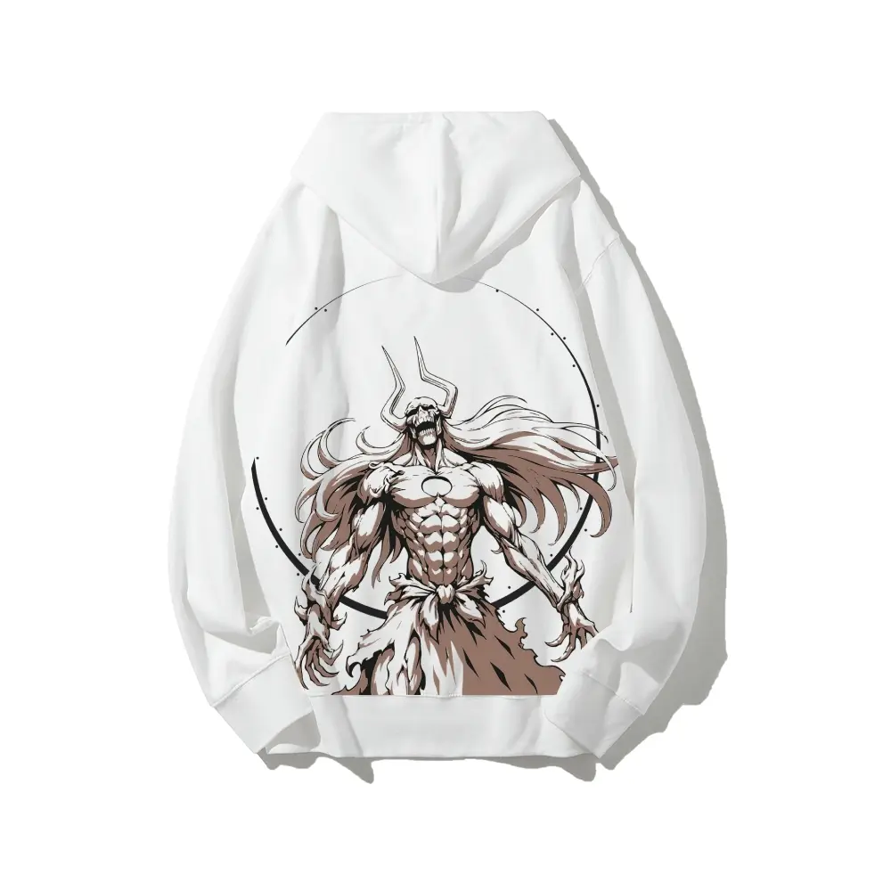 Bleach Ichigo Kurosaki Full Hollow Anime Pure Cotton Pullover Hoodie Unisex Fashionable Casual Streetwear Winter Eco-friendly Hot Stamping Print