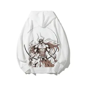 Bleach Ichigo Kurosaki Full Hollow Anime Pure Cotton Pullover Hoodie Unisex Fashionable Casual Streetwear Winter Eco-friendly Hot Stamping Print