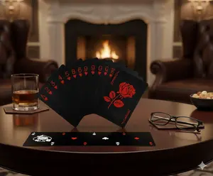 Party and Game Ready Waterproof Poker Cards Unique Pattern Flower Backing Deck