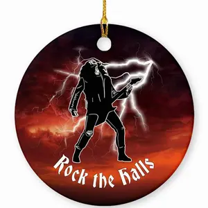 Rock the Halls Eddie Ceramic Ornament, Funny TV Show Things Lover Christmas Holiday Decoration 1H3