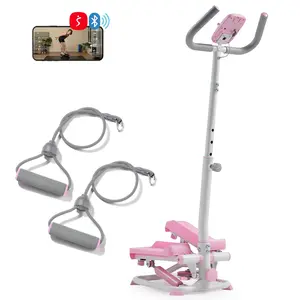 Sunny Health & Fitness Smart Stepper Stair Climber Exercise Machine for Home with Handlebar and Resistance Bands Compact Space Saving Connected Fitness with SunnyFit App - SF-S023056