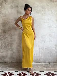 Holiday Style Satin Slip Dress, Elegant Spaghetti Strap Design, Perfect for Summer Vacations & Special Occasions, Formal Party Wear