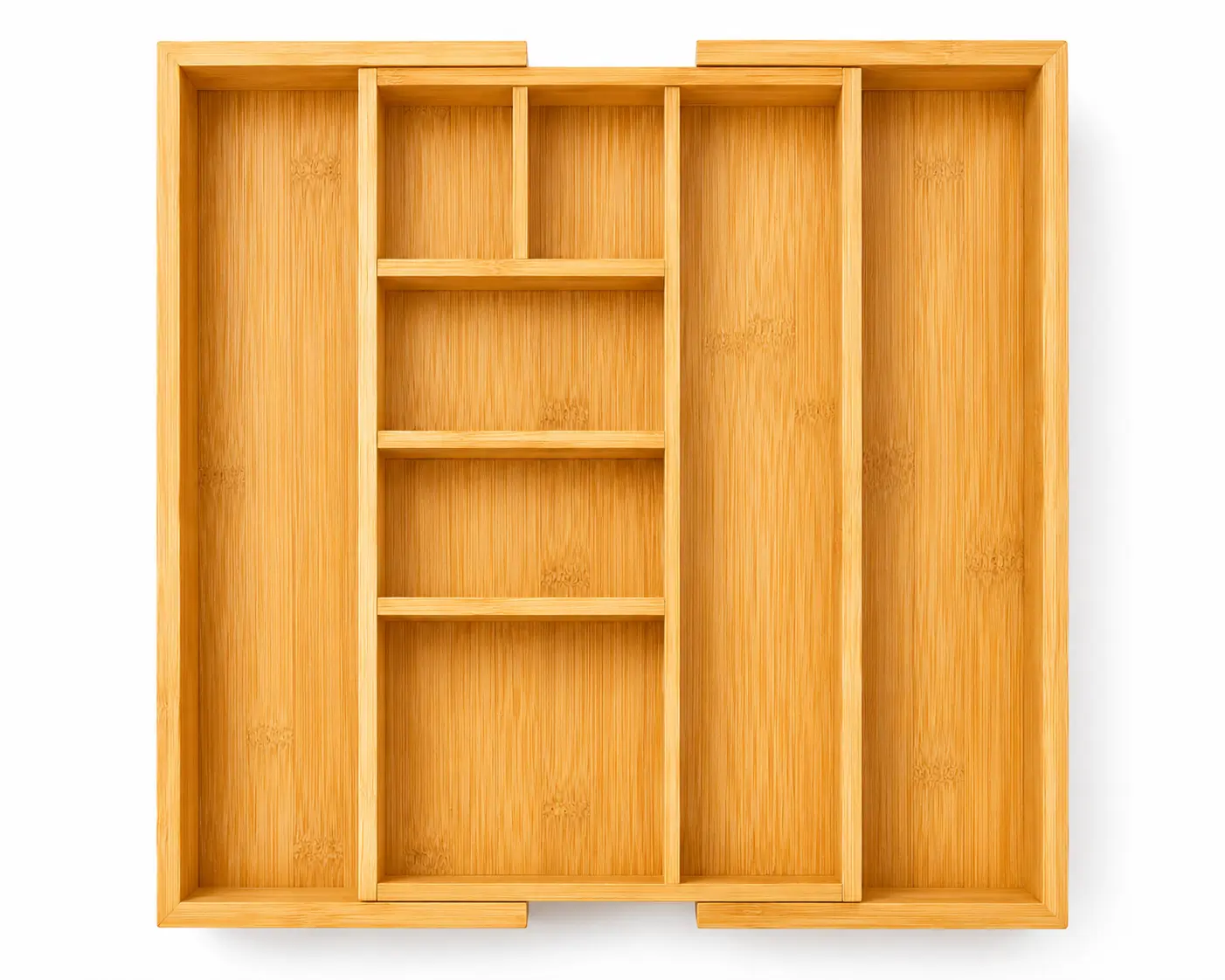 DRAWER ORGANIZER - EXPANDABLE BAMBOO for kitchen utensils Portable Flip-Top