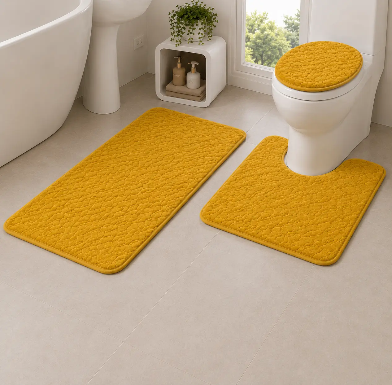 3-Piece Bathroom Carpet Set