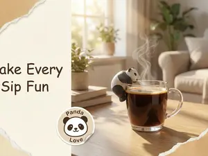 Adorable Panda Hot Drink Cooler Fan - Rapid Cooling for Coffee & Tea, Cute Mug Accessory