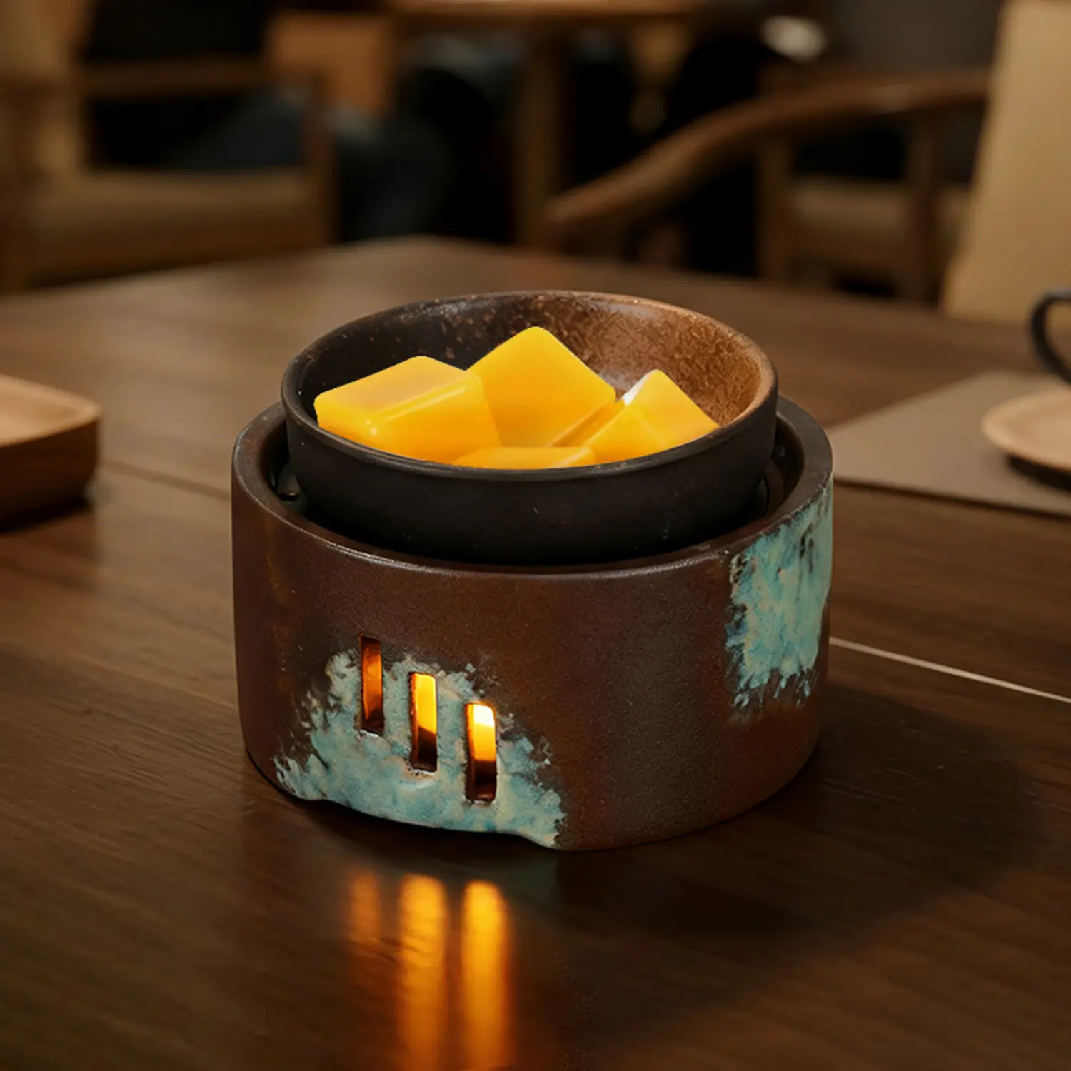 Ceramic Essential Oil Burner Wax Melt Warmer, Candle Heating Holder, Essential Oil Diffuser for Spa Aromatherapy, Relaxing Home Decor, Aromatherapy Scented Oils, Room Aromatizer
