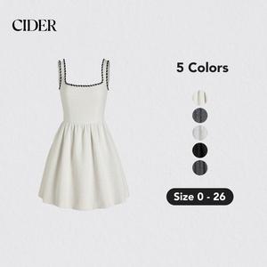 Cider Tweed U-Neck Mini Dress Dealsforyou