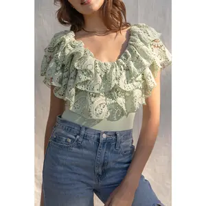 Allie Crochet Ruffle Bodysuit