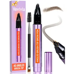 Vevivia Beauty 4D Eyebrow Pen Waterproof Pencils with Angled Brush & Multi-Fork Tip for Natural Hair-Like Brows Easy to Use for Women