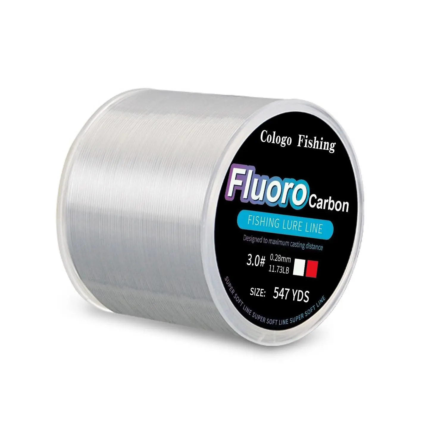 500m/547yds Fluorocarbon Coated Nylon Monofilament Fishing Line, Strong & Abrasion Resistant Fishing Line, Fluorocarbon Leader, Fishing Accessories, Fishing Supplies, Fishing Equipment for Outdoor