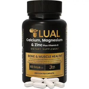 LUAL Calcium Magnesium Zinc with Vitamin D3, 250 Caplets, 83 Day Supply