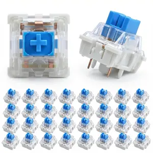 50 count Blue Clicky Keyboard Switches, 3-Pin Blue Mechanical Switches Tactile & Clicky,  Pre-Lubricated for DIY Fidget Clicker Toys,  Prints, and Keyboard
