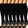 Unisex 20-30 mmHg Copper Compression Sports Fit Socks (7 Pairs, L/XL) - Massage Function, Athletic Support, All Seasons Use for Adults, Construction & Delivery Personnel, Compression Socks Women