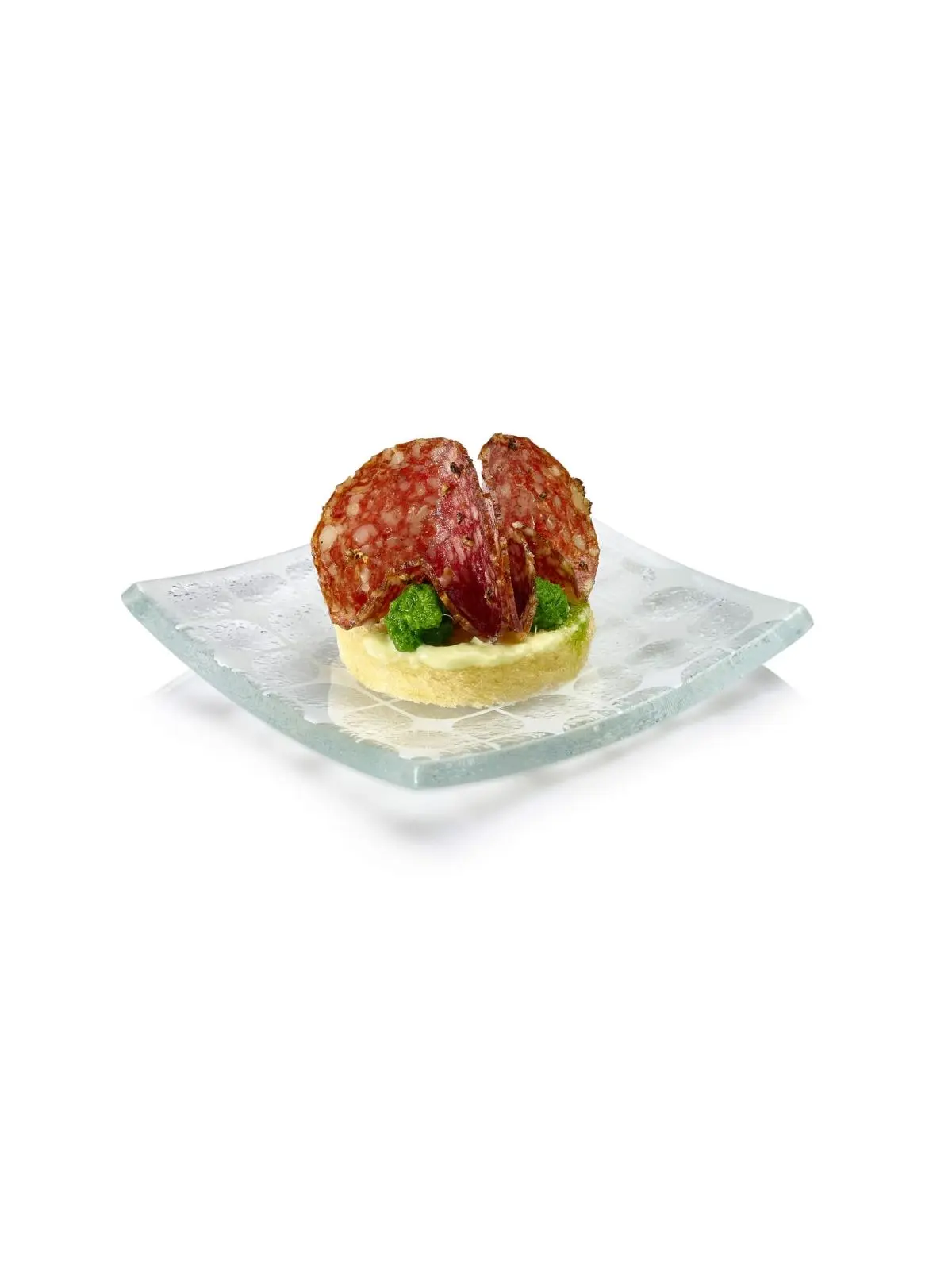 Rosseto GLS013 Clear Printed Glass Square Mini Plate, Set of 24